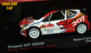 PEUGEOT 207 S2000 No.2 - Nicolas Vouilloz - Nicolas Klinger - Rallye d´Ypres 2008 (1:43) Altaya/IXO